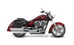 44L - Lamellar Stallion Extra Large Victory Kingpin Leather Covered Motorcycle Hard Saddlebags - Image 2