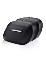 40L - Lamellar Raven Extra Large Leather Covered Motorcycle Hard Saddlebags for Indian Scout Bobber