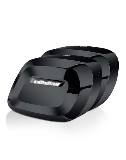 40L - Lamellar Raven Extra Large Painted Motorcycle Hard Saddlebags for Indian Scout Bobber