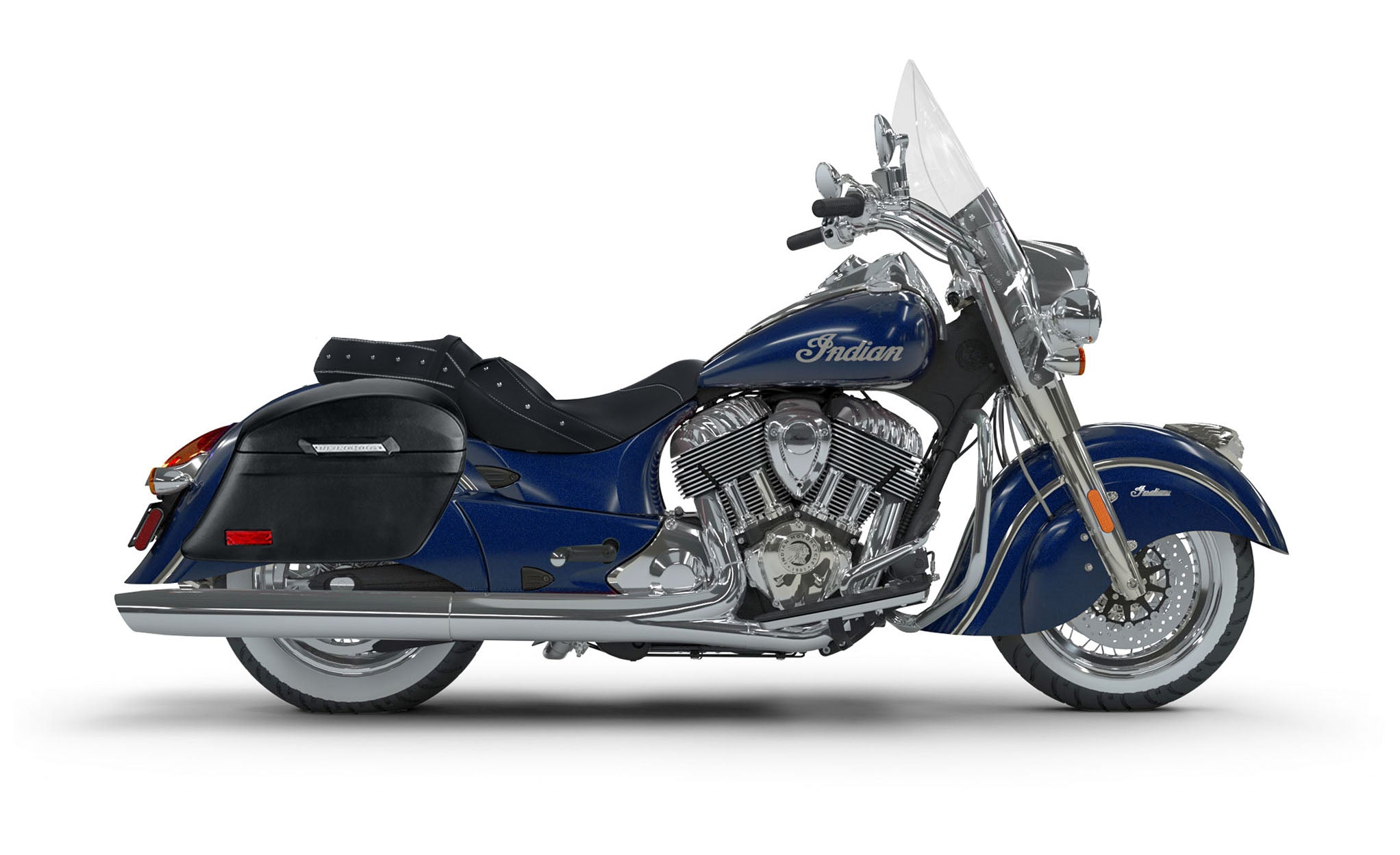 44L - Lamellar Stallion Extra Large Indian Chief Vintage Leather Covered Motorcycle Hard Saddlebags - Image 2