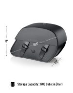 28L - Baelor Medium Quick Mount Suzuki Boulevard C50 VL800 Motorcycle Saddlebags - Image 7