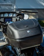 42L - Challenger XL Kawasaki Leather Wrapped Hard Motorcycle Trunk - Image 5