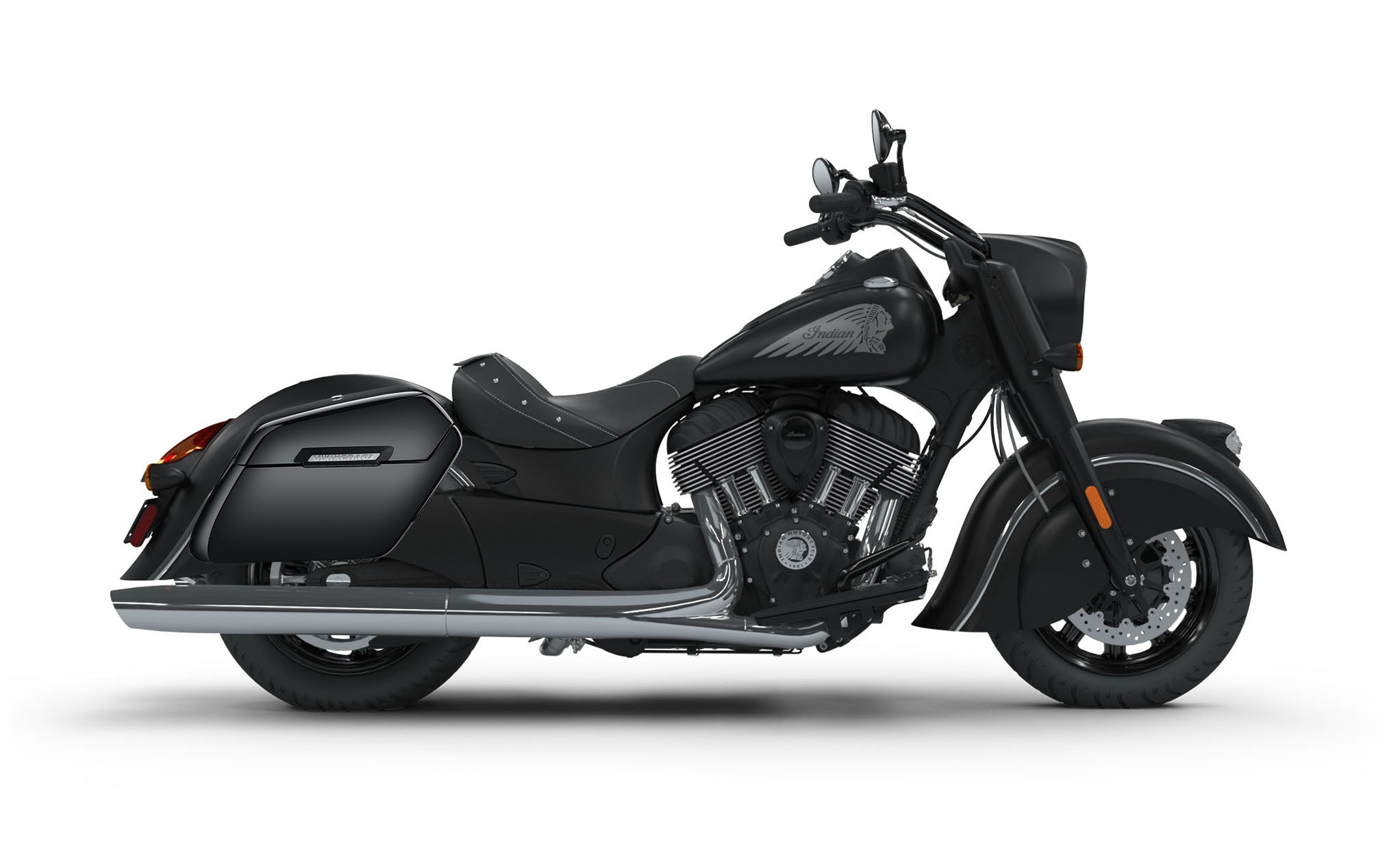 42L - Baldur Extra Large Indian Chief Darkhorse Painted Motorcycle Hard Saddlebags - Image 2