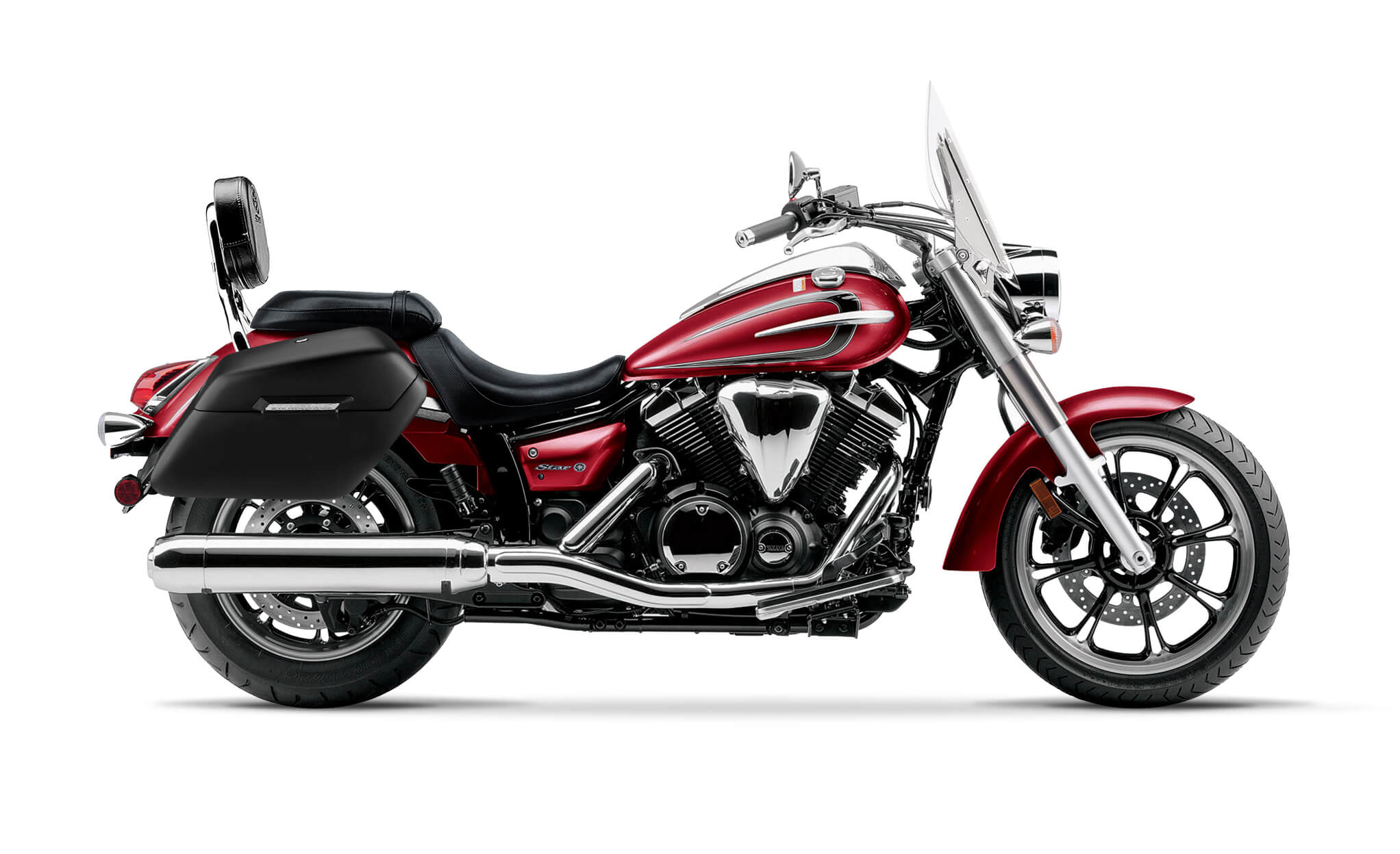 42L - Baldur Extra Large Yamaha V Star 950 Tourer Matte Motorcycle Hard Saddlebags - Image 2