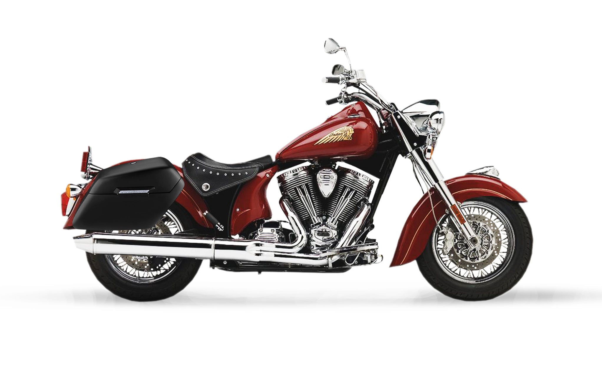 42L - Baldur Extra Large Indian Chief Standard Matte Motorcycle Hard Saddlebags - Image 2