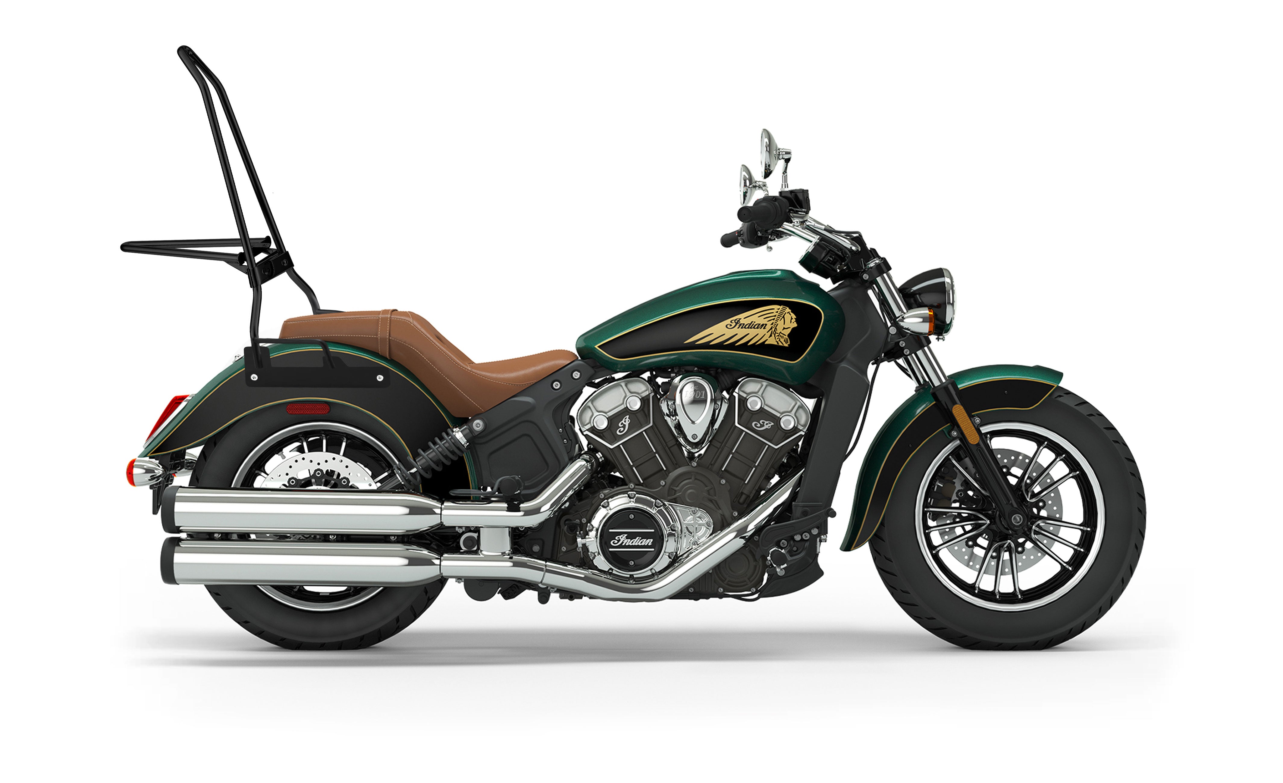 Iron Born Blade 25" Indian Scout Sixty Sissy Bar with Foldable Luggage Rack Matte Black - Image 2