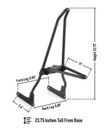 Iron Born Blade 25" Sissy Bar with Foldable Luggage Rack for Harley Softail Slim FLS Matte Black - Image 3
