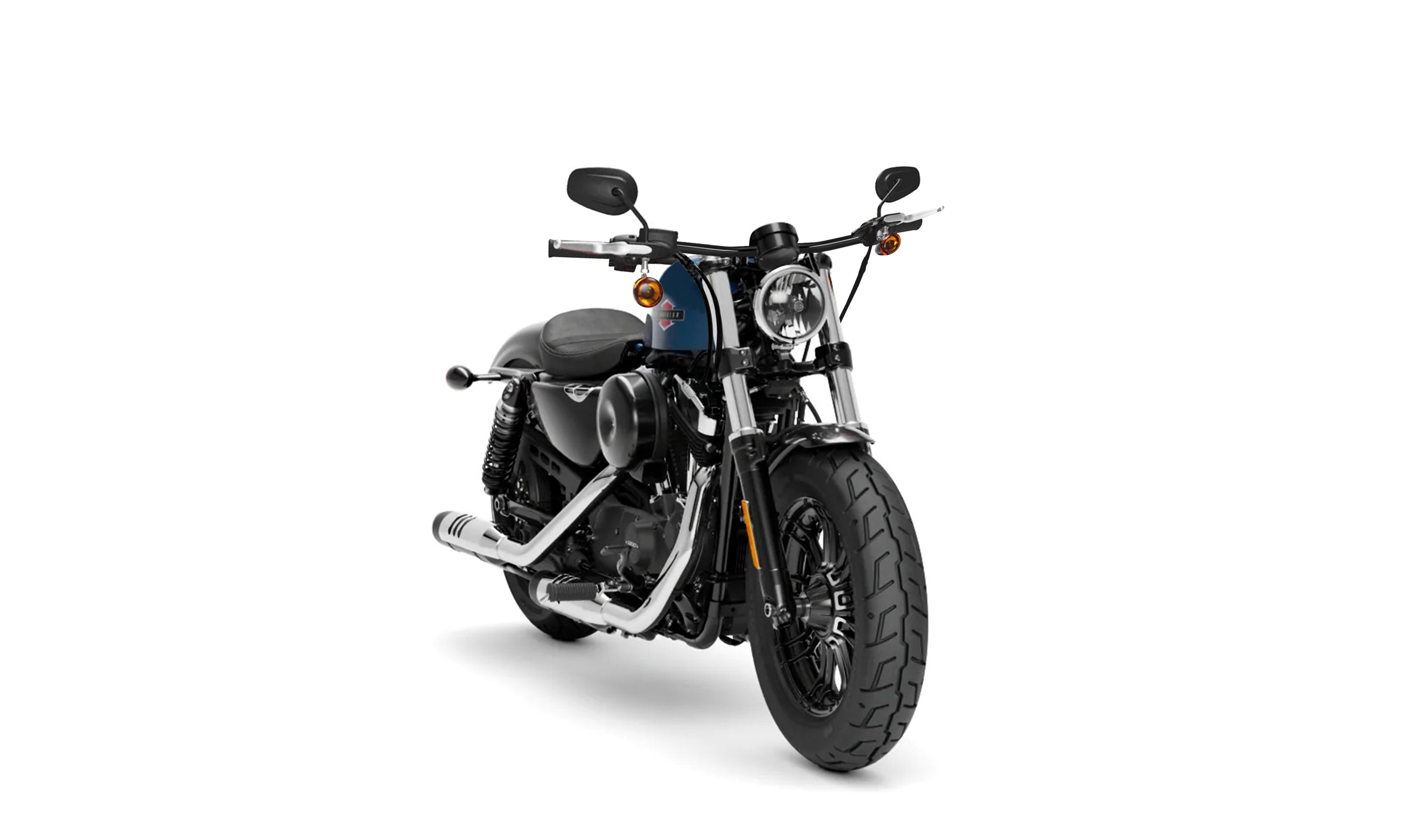 Viking Iron Born Drag Handlebar For Harley Sportster Forty Eight Gloss Black - Image 2
