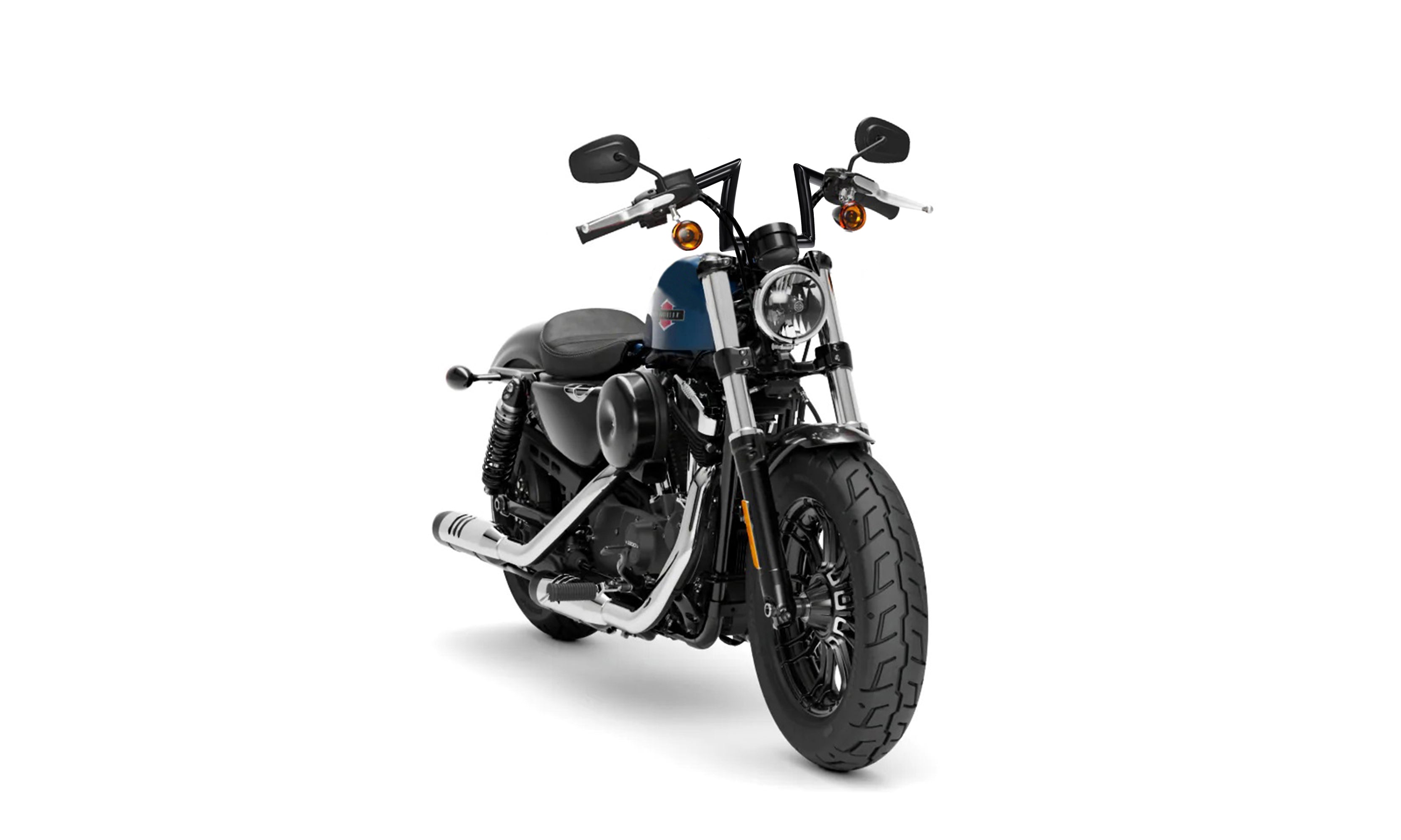 Viking Iron Born Z Handlebar For Harley Sportster Forty Eight Gloss Black - Image 2