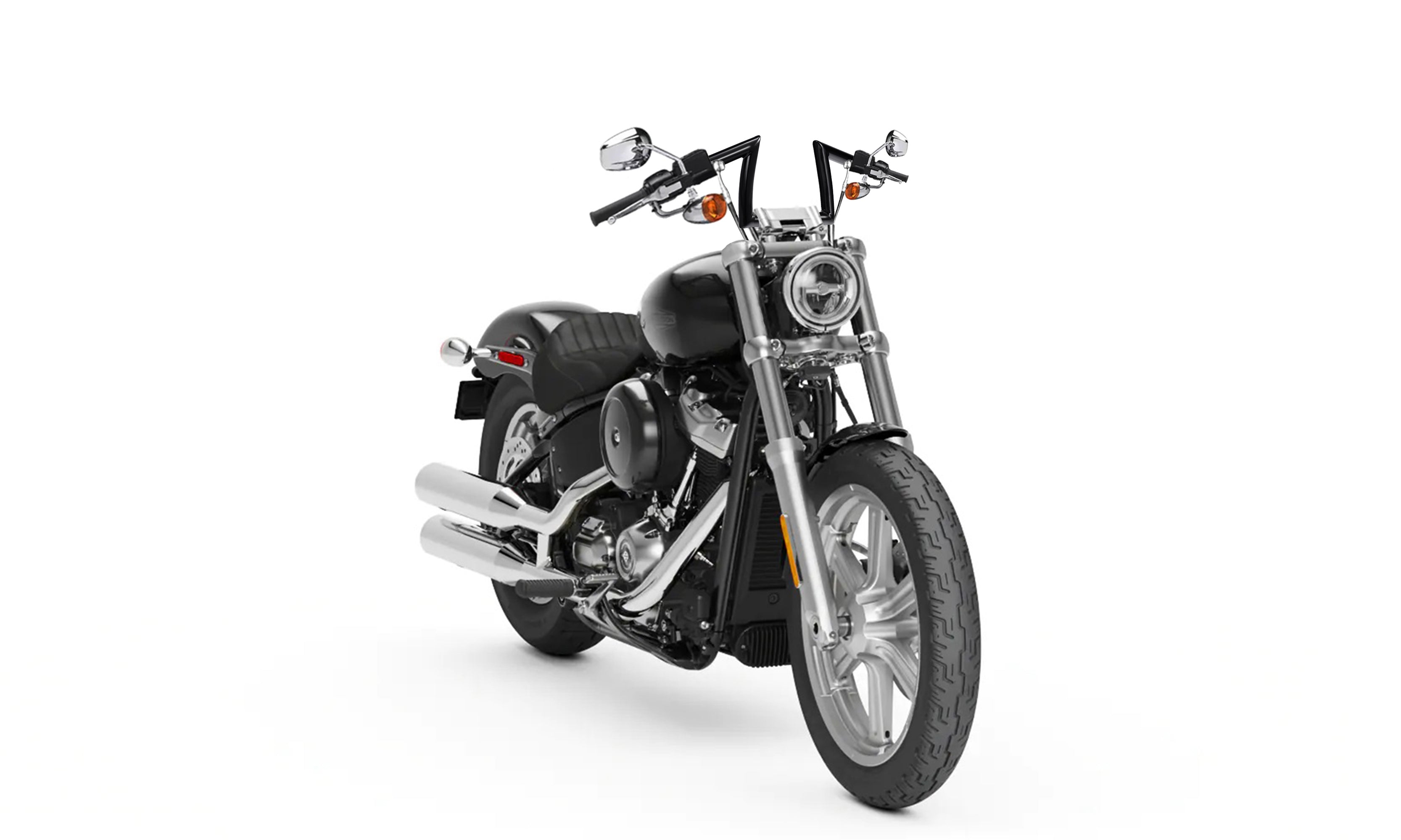 Viking Iron Born Z Handlebar For Harley Softail Standard FXST/I EFI Gloss Black - Image 2