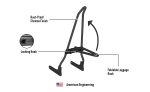 Iron Born Blade 25" Sissy Bar w/ Foldable Luggage Rack for Harley Softail Standard FXST Chrome - Image 8