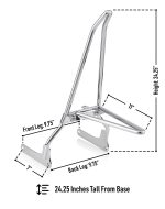 Iron Born Blade 25" Sissy Bar w/ Foldable Luggage Rack for Harley Softail Slim FLSL Chrome - Image 4