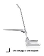 Iron Born Blade 25" Sissy Bar w/ Foldable Luggage Rack for Harley Softail Slim FLSL Chrome - Image 6