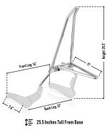 Iron Born Blade 25" Suzuki Boulevard C50 (VL800) Sissy Bar w/ Foldable Luggage Rack Chrome - Image 3