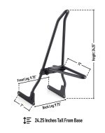 Iron Born Blade 25" Sissy Bar with Foldable Luggage Rack for Harley Softail Slim FLSL Matte Black - Image 3