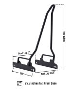 Iron Born Blade 25" Sissy Bar for Harley Dyna Super Glide FXD Matte Black - Image 3