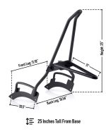 Iron Born Blade 25" Sissy Bar with Foldable Luggage Rack for Indian Scout Rogue Sixty Matte Black - Image 7