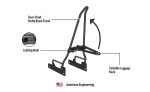 Iron Born Blade 25" Indian Scout Sixty Sissy Bar with Foldable Luggage Rack Matte Black - Image 9