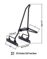 Iron Born Blade 25" Sissy Bar with Foldable Luggage Rack for Harley Dyna Low Rider FXDL Matte Black - Image 3