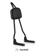 Viking Iron Born Diamond Stitch Leather Short Motorcycle Sissy Bar Pad - Image 9
