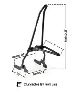 Iron Born Blade 25" Sissy Bar with Foldable Luggage Rack for Harley Sportster 883 Low XL883L Matte Black - Image 3