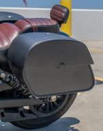 28L - Panzer Medium Quick Mount Indian Scout Bobber Leather Saddlebags - Image 5