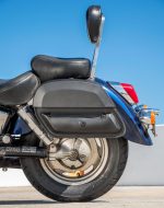 28L - Pantheon Medium Hard Mount Honda Shadow 1100 Sabre Leather Saddlebags - Image 4