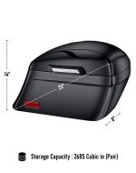 44L - Lamellar Stallion Extra Large Painted Hard Saddlebags for Indian Scout Bobber - Image 4