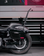 18L - Aegis Quick Mount Medium Shock Cut-Out Indian Scout Bobber Painted Hard Saddlebags - Image 4