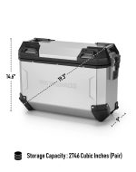 45L - Apex XL BMW R 1300 GS Aluminum Side Cases Silver - Image 3