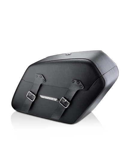 38L - Baldur XL Shock Cutout Honda Shadow 1100 Ace Leather Wrapped Hard Saddlebags