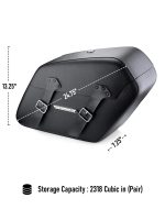 38L - Baldur XL Shock Cutout Harley Street 500 Leather Wrapped Hard Saddlebags - Image 4