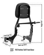 Viking Battle Axe Kawasaki Vulcan S Sissy Bar With Backrest Gloss Black - Image 8