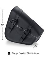 3L - Dark Age Plain Leather Motorcycle Swing arm Bag For Harley Softail - Image 7