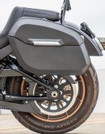 32L - Darkin Large Quick Mount Leather Wrapped Hard Saddlebags for Harley Softail Low Rider S FXLRS - Image 4