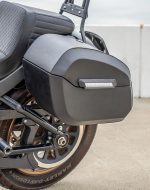 32L - Darkin Large Quick Mount Leather Wrapped Hard Saddlebags for Harley Softail Low Rider S FXLRS - Image 5