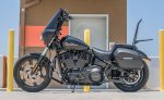 32L - Darkin Large Quick Mount Leather Wrapped Hard Saddlebags for Harley Softail Street Bob FXBB - Image 2