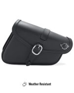4L - Diablo Plain Leather Motorcycle Left Solo Bag For Harley Softail Fat Bob FXFB/S - Image 8