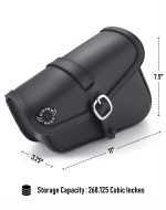 4L - Diablo Plain Leather Motorcycle Right Solo Bag For Harley Softail Fat Bob FXFB/S - Image 3