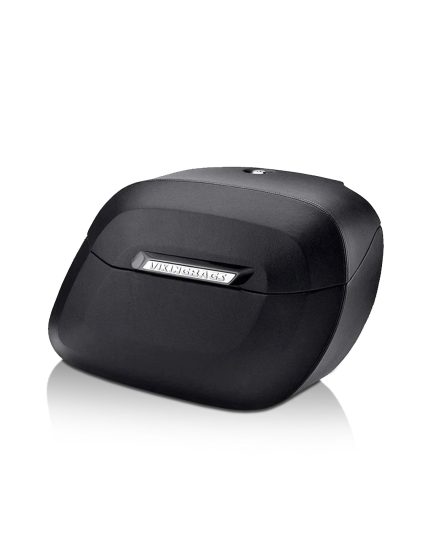 36L - Lamellar Raven Extra Large Kawasaki Eliminator 125 BN125 Shock Cut-out Leather Covered Motorcycle Hard Saddlebags