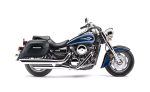 36L - Lamellar Raven Extra Large Kawasaki Vulcan 1600 Classic VN1600 Shock Cut-out Leather Covered Motorcycle Hard Saddlebags - Image 2