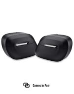 40L - Lamellar Raven Extra Large Leather Covered Motorcycle Hard Saddlebags for Harley Softail Low Rider S FXLRS - Image 3
