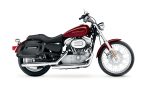 36L - Lamellar Raven Extra Large Shock Cut-out Painted Hard Saddlebags for Harley Sportster 883 Custom XL883C/XLH883C - Image 2