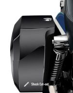 36L - Lamellar Raven Extra Large Shock Cut-out Painted Hard Saddlebags for Harley Sportster 1200 Super Low XL1200T - Image 6