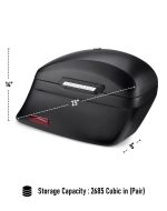 44L - Lamellar Stallion Extra Large Honda Valkyrie 1500 Standard Matte Motorcycle Hard Saddlebags - Image 4