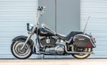 44L - Lamellar Stallion Extra Large Leather Covered Motorcycle Hard Saddlebags for Harley Softail Deluxe FLSTN/I - Image 2