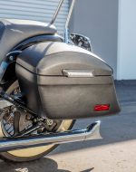 44L - Lamellar Stallion Extra Large Leather Covered Motorcycle Hard Saddlebags for Harley Softail Deluxe FLSTN/I - Image 5