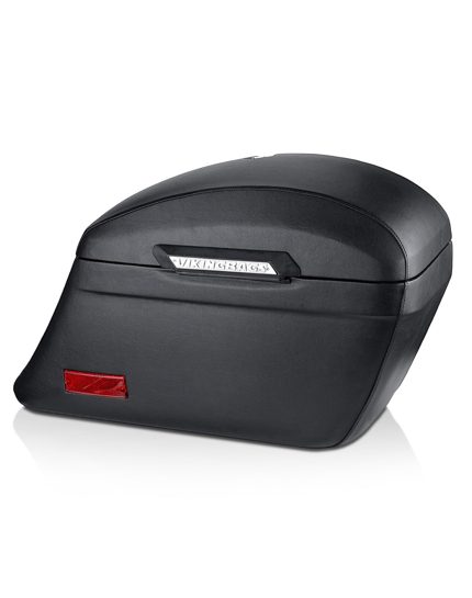 44L - Lamellar Stallion Extra Large Leather Covered Motorcycle Hard Saddlebags for Harley Softail Low Rider S FXLRS