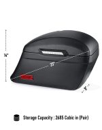 44L - Lamellar Stallion Extra Large Victory High Ball Leather Covered Motorcycle Hard Saddlebags - Image 4
