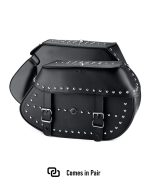 35L - Legacy Extra Large Studded Leather Motorcycle Saddlebags for Indian Scout Bobber - Image 7